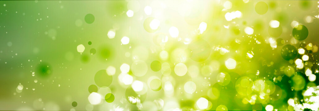 lichter bokeh sonne partikel natur abstrakt kreise gr&uuml;n verlauf hintergrund landschaft fr&uuml;hling sommer modulation unscharf banner