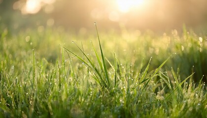 fresh grass with dew background