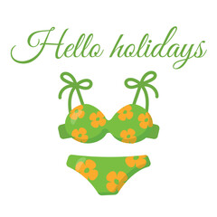 Bright summer illustration. Perfect for summer vacations, travel promotions and holiday cards.