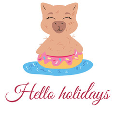 Bright summer illustration. Perfect for summer vacations, travel promotions and holiday cards.