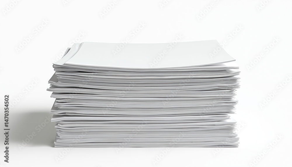 Aufkleber stack of business documents papers on white background. pile of reports, files, folders related to f