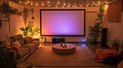 Fototapeta premium Cozy Home Theater Room