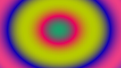 Concentric circles of vibrant, blurred colors; pink, teal, yellow, and blue gradients create a mesmerizing effect