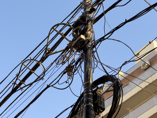 Electrical wires on street