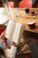 Coffee break with a good book.