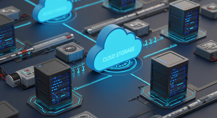 abstract light background, cloud storage