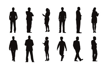 Silhouette people set. Vector illustration of people