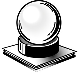 Crystal ball illustration, logo, icon or tattoo