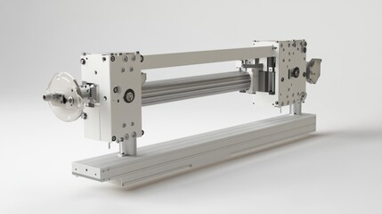 Mechanical device with  complex components and  support structure.