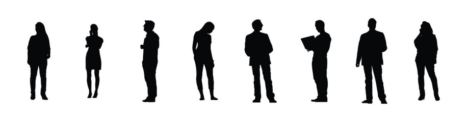 Silhouette people set. Vector illustration of people