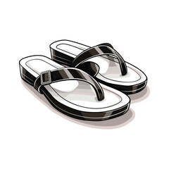 Trendy Summer Sandals Pair Graphic Design