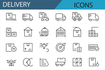 Icons for Tracking Packages and Shipping Methods