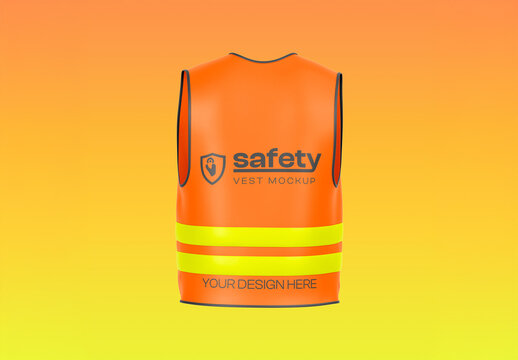 Safety Vest Mockup - Back View