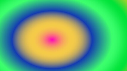 Concentric circles of vibrant, gradient hues.  A central pink core expands to yellow, blue, and green