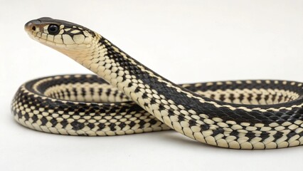 Obraz premium Checkered Garter Snake on studio background 