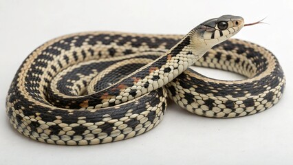 Checkered Garter Snake on studio background
