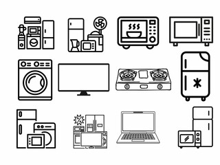 set of house icons isolated in one background