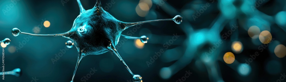 Poster A three dimensional digital rendering of a neural network cell