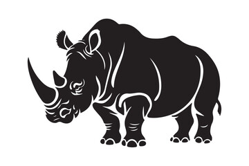 Rhino Silhouette Vector Art Wildlife Animal Illustration