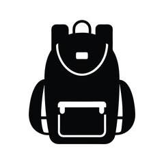 camping backpack black silhouette