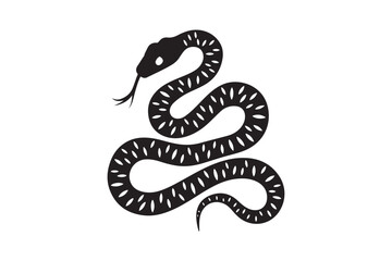 Snake Silhouette Vector Serpent Clipart Coil Design for Tattoo and Art
