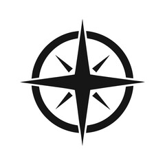 Naklejka premium compass icon black silhouette