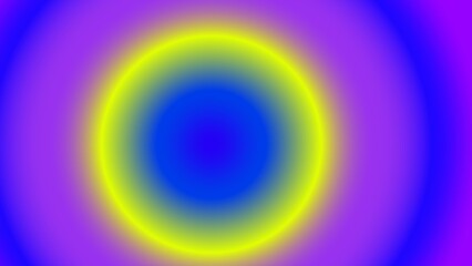 Vibrant concentric circles of purple, blue, and yellow gradients