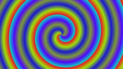 Vibrant rainbow spiral, hypnotic concentric circles