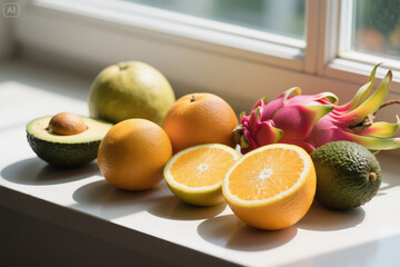 fruits on the kitchen table