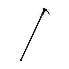 hiking stick trekking pole black silhouette