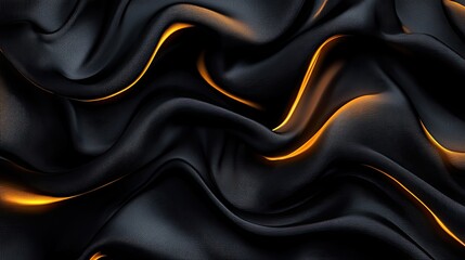 Abstract Black and Gold Waves Background
