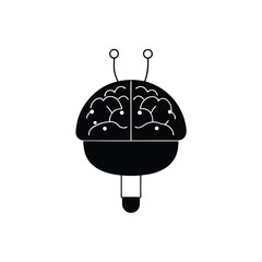 neural implant diagram black silhouette