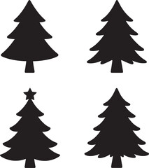 set of vector christmas trees