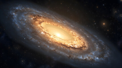 Naklejka premium Majestic Spiral Galaxy Celestial Nebula Cosmic Dust Starry Night Outer Space