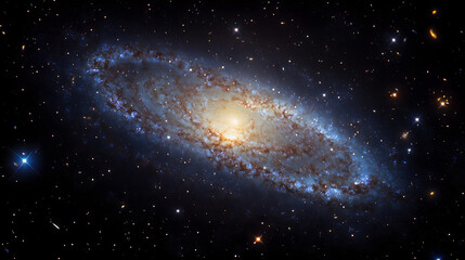 Fototapeta premium Majestic Spiral Galaxy in Deep Space Cosmic Nebula Starry Night Sky 