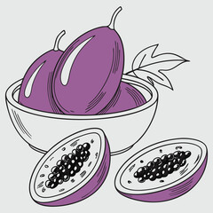 Vector illustration of fresh healthy fruit and vegetable