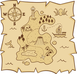 playful treasure-hunting map tailored for little explorers