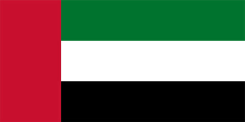 The flag of the United Arab Emirates, with accurate proportions and colors. Vector image.