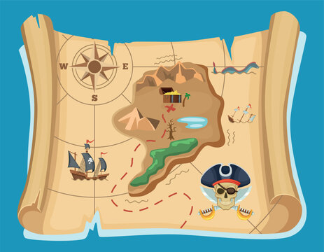 charming treasure map designed for young adventurers