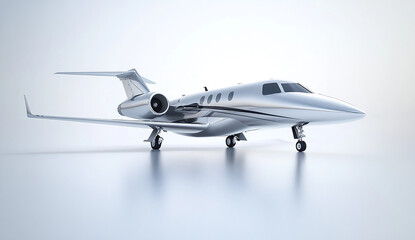 silver airplane flying on a white background