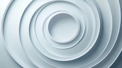 Fototapeta premium White and grey paper circular stripes abstract tech background. Geometry vector design illustration , no logos, no brands
