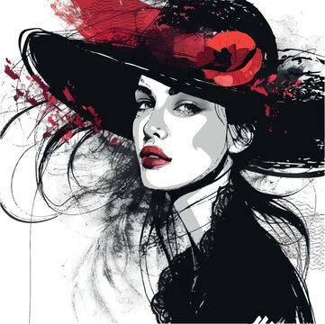 illustration, face, portrait, art, isolated, young, woman, person, female, model, lady, stylish, makeup, fashion, sketch, lips, artistic, sexy, elegant, graphic, vector, hair, salon, eye, glamour, bea