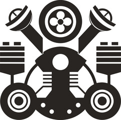 stylized deer silhouette black and white illustra