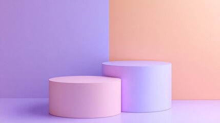 Pastel Cylinders Product Display.