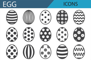 Set of Patterned Eggs for Spring and Easter
