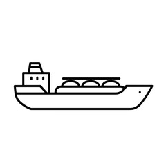 Oil tanker line drawing against a minimalistic white background  