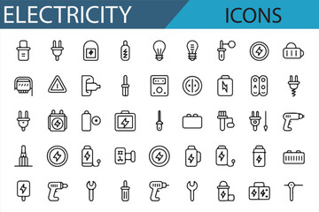 Electricity Safety and Wiring Icons Collection