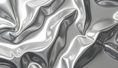 Obraz premium Shiny Silver Satin Fabric Texture