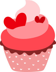 Cute pink heart cupcakes