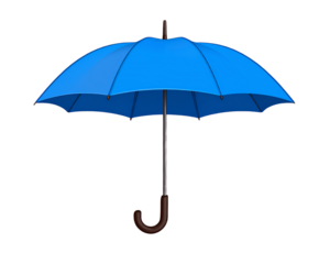 Blue umbrella icon  isolated on a transparent background